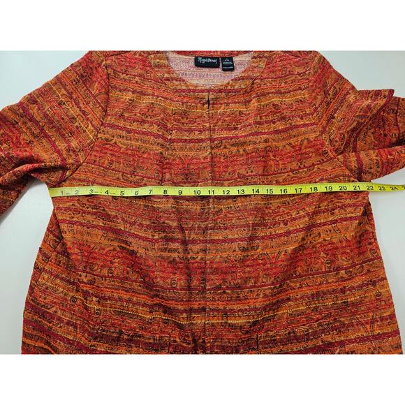 Maggie Barnes textured colorful orange hook eye blazer EUC 1X (18/20) office ^ - Picture 7 of 7